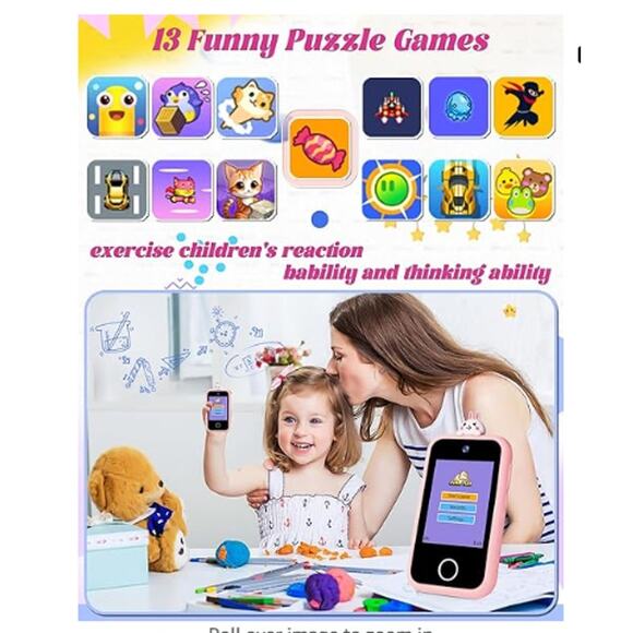 Kids Smartphone -Silicone Cover 32GB SD Card 2.8" DualCameraGames - Picture 5 of 9